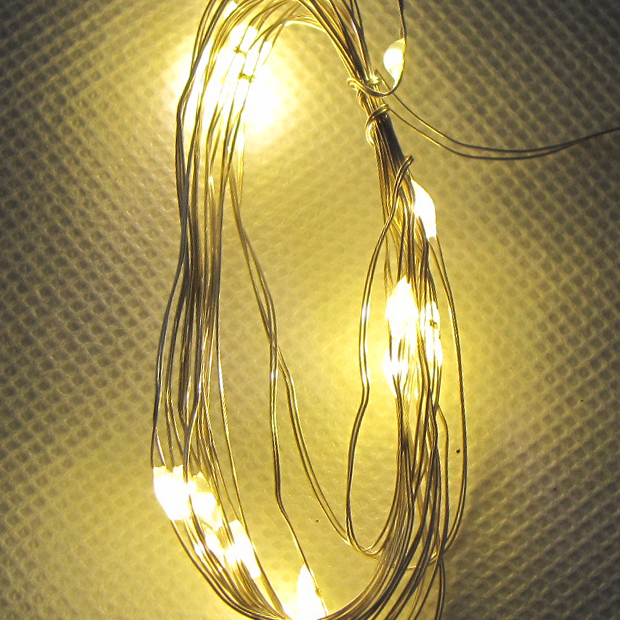 Lampki świąteczne 20LED białe ciepłe na baterie